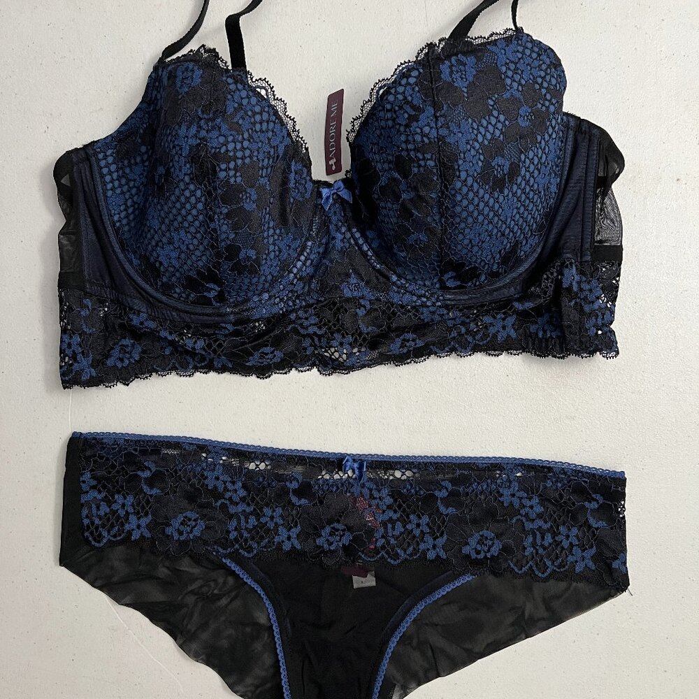 AdoreMe Pacchi Contour Set Black 38DD/L NWT